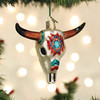 Old World Christmas Glass Blown Ornament, Southwestern Steer Skull, 4" (With OWC Gift Box)