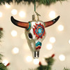 Old World Christmas Blown Glass Ornament for Christmas Tree, Southwestern Steer Skull