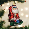 Old World Christmas Blown Glass Ornament for Christmas Tree, Snowboarding Santa