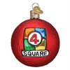 Old World Christmas Blown Glass Ornament for Christmas Tree, 4 Square Ball