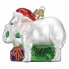 Old World Christmas Glass Blown Ornament, White Elephant (With OWC Gift Box)