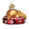 Old World Christmas Glass Blown Ornament, Sleepy Golden Retriever (With OWC Gift Box)