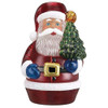 Old World Christmas Glass Tabletop Figurine, Santa Holding Tree Tea Light Candle Holder, 6.5"