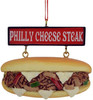 Kurt Adler Philly Cheese Steak Sandwich with Sign Ornament 2.5
