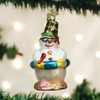 Old World Christmas Glass Blown Ornament, Snowman on Beach (With OWC Gift Box)