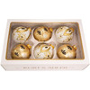 Kurt Adler Glass Ball Ornaments, Gold and White, 6-Piece Set