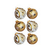 Kurt Adler Glass Ball Ornaments, Gold and White, 6-Piece Set