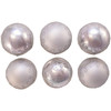 Kurt Adler Glass Ball Ornaments, Glitter and Sequins, Silver, 6-Piece Set