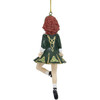 Kurt Adler Resin Ornament Step Irish Dancer in Green Dress, 6"
