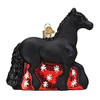 Old World Christmas Glass Blown Christmas Ornament, Friesian Horse (With OWC Gift Box)