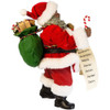 Kurt Adler Fabriche Collection, African American Santa with List & Candy Cane, 10.5"