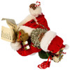 Kurt Adler Fabriche Collection, African American Santa with List & Candy Cane, 10.5"