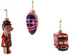 Kurt Adler Glass British Ornaments, 3-Piece Set