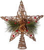 Kurt Adler Natural Festive Star Tree Topper with Pinecones, 11in