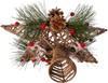 Kurt Adler Natural Festive Star Tree Topper with Pinecones, 11in