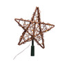 Kurt Adler Rattan Natural Star Tree Topper w/ 20 Lights, 10"