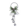 Kurt Adler Silver and White Bell Door Hanger with Greens and Pinecones