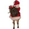 Kurt Adler Fabriche Tabletop Christmas Figurine, Santa On Reindeer, 11.5"