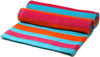 Silver One 100% Cotton Beach Towels (Pink, Orange, Blue Stripes) Pack of 2