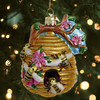 Kurt Adler Noble Gems Glass Ornament for Christmas Tree, Beehive