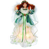 Kurt Adler 10-Light Treetop, Irish Angel in Ivory Shamrock Gown & Green Velvet Coat, 12" Kurt Adler 10-Light Treetop, Irish Angel in Ivory Shamrock Gown & Green Velvet Coat, 12"