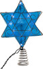 Kurt Adler 10-Light LED Silver/Blue Hanukkah Star Shimmer Treetop, 11"