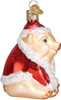 Old World Christmas Glass Blown Ornament Christmas Ham, 3.25" (With OWC Gift Box)