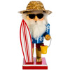 Kurt Adler Wooden Holiday Nutcracker Figurine, Surfer Santa, 8in