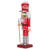 Kurt Adler Wooden Nutcracker, Coca-Cola Nutcracker Holding Bottle-Cap Staff, 10"