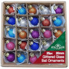 Kurt Adler Glass Miniature Glitter Ball Ornaments, 25-Piece Set