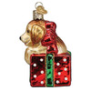 Old World Christmas Blown Glass Ornament for Christmas Tree, Golden Puppy Surprise