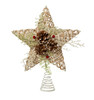 Kurt Adler (#H4205) Natural w/ Pinecone Accent Star Christmas Tree Topper, 12"