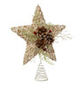 Kurt Adler (#H4205) Natural w/ Pinecone Accent Star Christmas Tree Topper, 12"