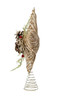 Kurt Adler (#H4205) Natural w/ Pinecone Accent Star Christmas Tree Topper, 12"
