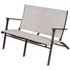 Four Seasons Novara 4-Piece Steel Folding Patio Set – Glass Table, Loveseat & 2 Chairs, Espresso