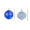 Christmas By Krebs Decorative Ball Ornaments, Blue & Silver, 6" (Pack of 8)