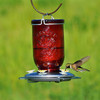 Perky-Pet Red Mason Jar Glass Hummingbird Feeder, 32oz Capacity