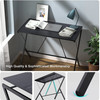 Mehoom Modern Metal Study Desk for Home Office, Table, Black, 35.4"