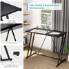 Mehoom Metal Modern Computer Study Desk for Home Office, Table, Black, 35.4"