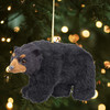 Kurt Adler Plush Black Bear Ornament, 4.5"