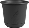 Bloem Fresia Indoor/Outdoor Flower Planter with Saucer, Black - 6"
