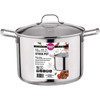 Gourmet Edge Stock Pot - Stainless Steel Cooking Pot with Lid, Silver- 16-Quart