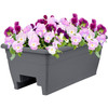 The HC Companies Plastic Deck Rail Box Planter, Warm Gray, 24"