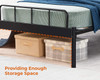 Garden Elements Luna Metal Modern Bed Storage Frame For Kids, Teens, Bedroom, Black - Full Sized