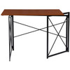 Coavas Writing Computer Desk Modern Simple Study Desk Industrial Style Folding Laptop Table for Home Office Notebook, Walnut Brown, 40"