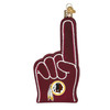 Old World Christmas Glass Blown Ornament, Washington Redskins Foam Finger (With OWC Gift Box)