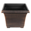 Garden Elements Indoor/Outdoor Outdoor Large Square Plastic Planter, Bronze, 14"