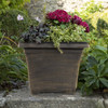 Garden Elements Indoor/Outdoor Outdoor Large Square Plastic Planter, Gold, 14"