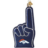 Old World Christmas Glass Blown Ornament For Christmas Tree, Denver Broncos Foam Finger (With OWC Gift Box)