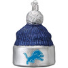 Old World Christmas Glass Blown Ornament For Christmas Tree Detroit Lions Beanie (With OWC Gift Box)